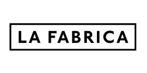 Logo LA FABRICA : Design épuré et typographie moderne Logo minimaliste "LA FABRICA" en lettres capitales noires, encadré par un rectangle fin sur fond blanc.