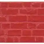 Panneau mural texturé rouge vif imitant des briques anciennes et rugueuses avec des joints apparents.