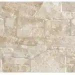 Revêtement mural décoratif aspect pierre de parement beige clair texturé, formant un panneau avec des bords découpés pour une installation facile.